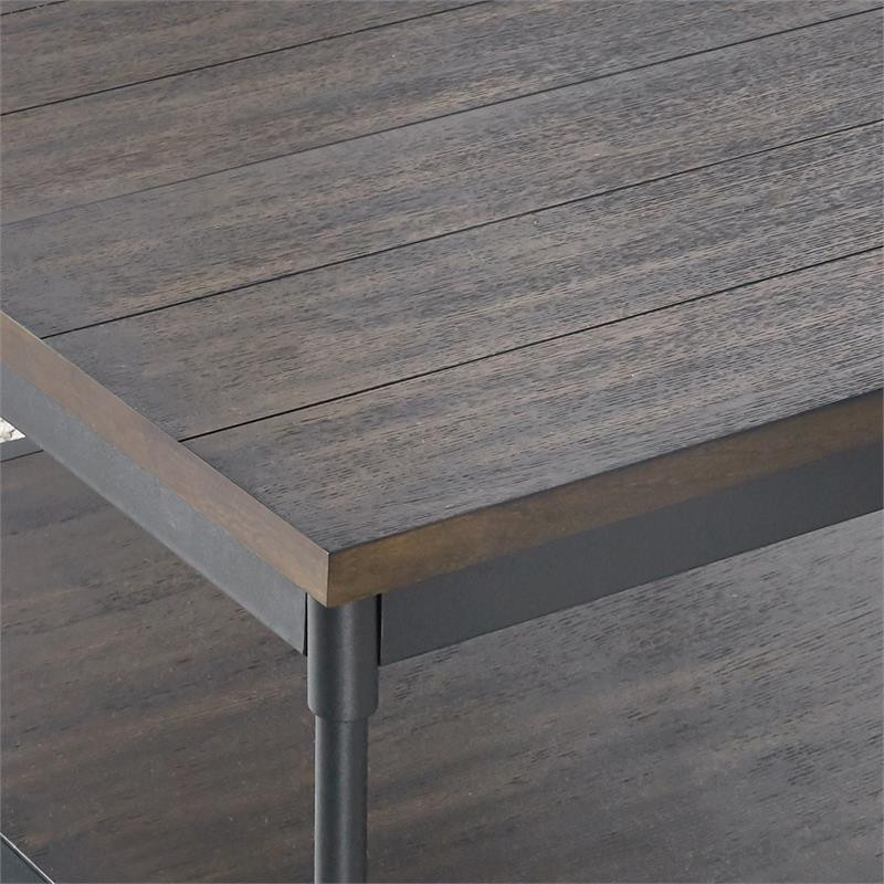 Steve Silver Prescott Smokey Oak and Black Metal End Table   Industrial   Side Tables And End Tables   by Homesquare  Houzz