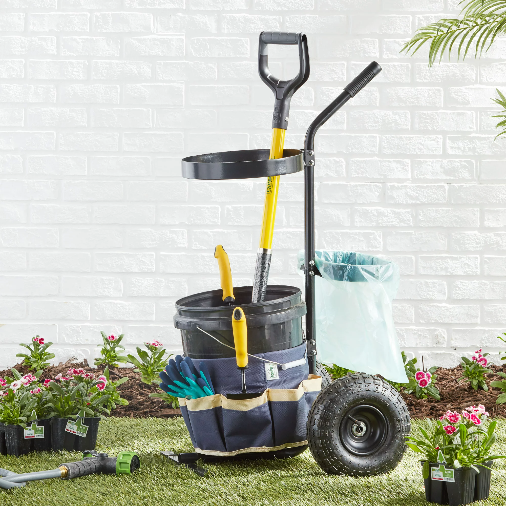 Expert Gardener Garden Tool Caddy， Plastic Buckets