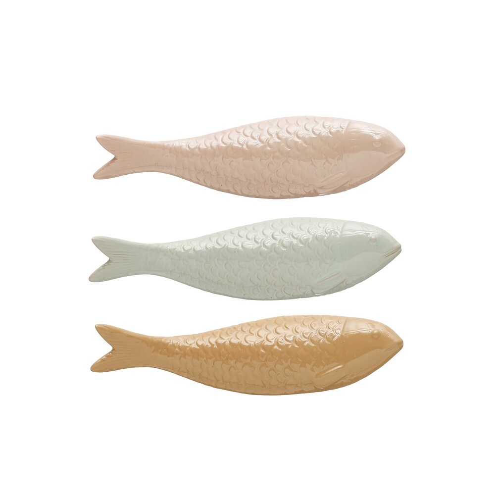 Decorative Embossed Stoneware Fish   7.5\