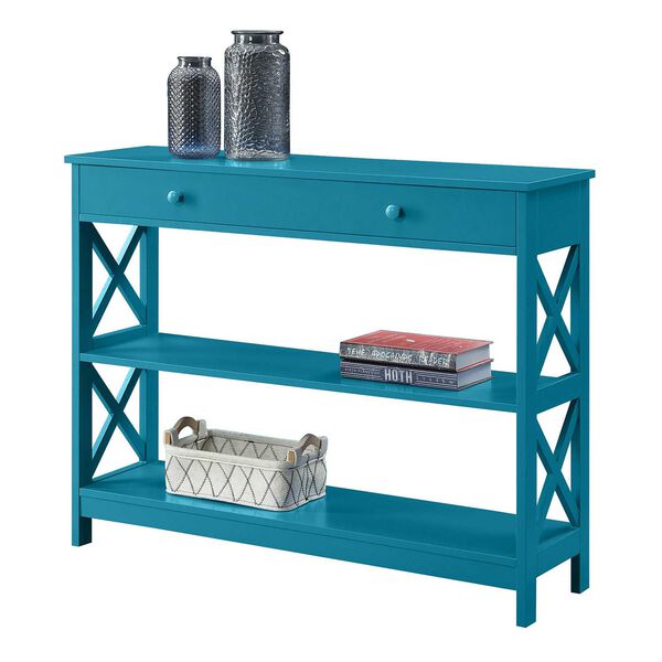 Oxford One Drawer Console Table in Teal Blue