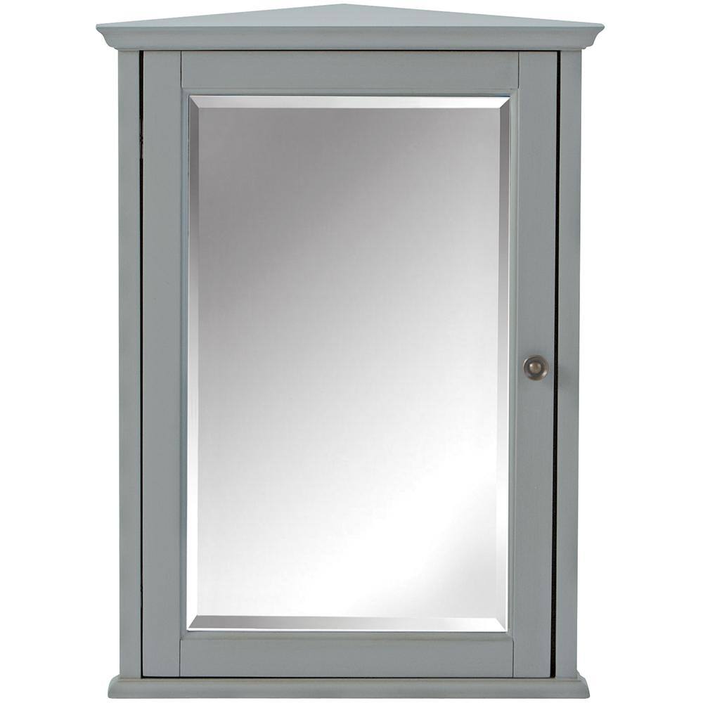 Home Decorators Collection Hamilton 27 in. H x 20 in. W Corner Wall Cabinet in Grey 0567700270