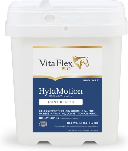 Vita Flex Pro Hylamotion Equine Joint Support Hay Flavor Powder Horse Supplement， 2.5-lb bucket