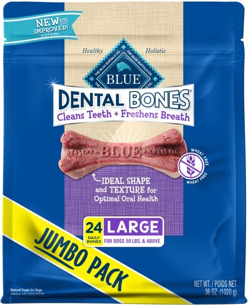 Blue Buffalo Dental Bones All Natural Rawhide-Free Large Dental Dog Treats