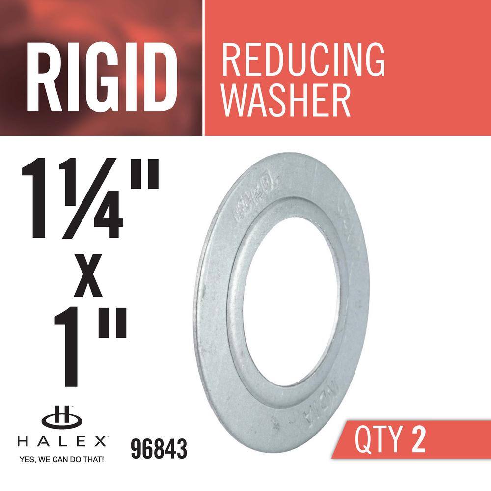 Halex 1-14 in. x 1 in. Rigid Conduit Reducing Washer (2-Pack) 96843