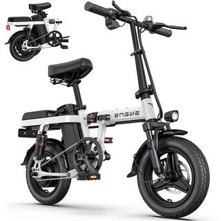 Wildaven 14 in. Folding Mini Electric Bike with 35-Watt Powerful Motor 4-Volt 10Ah Lithium Battery 4 Shock Absorptions White YCKJDHMSY06