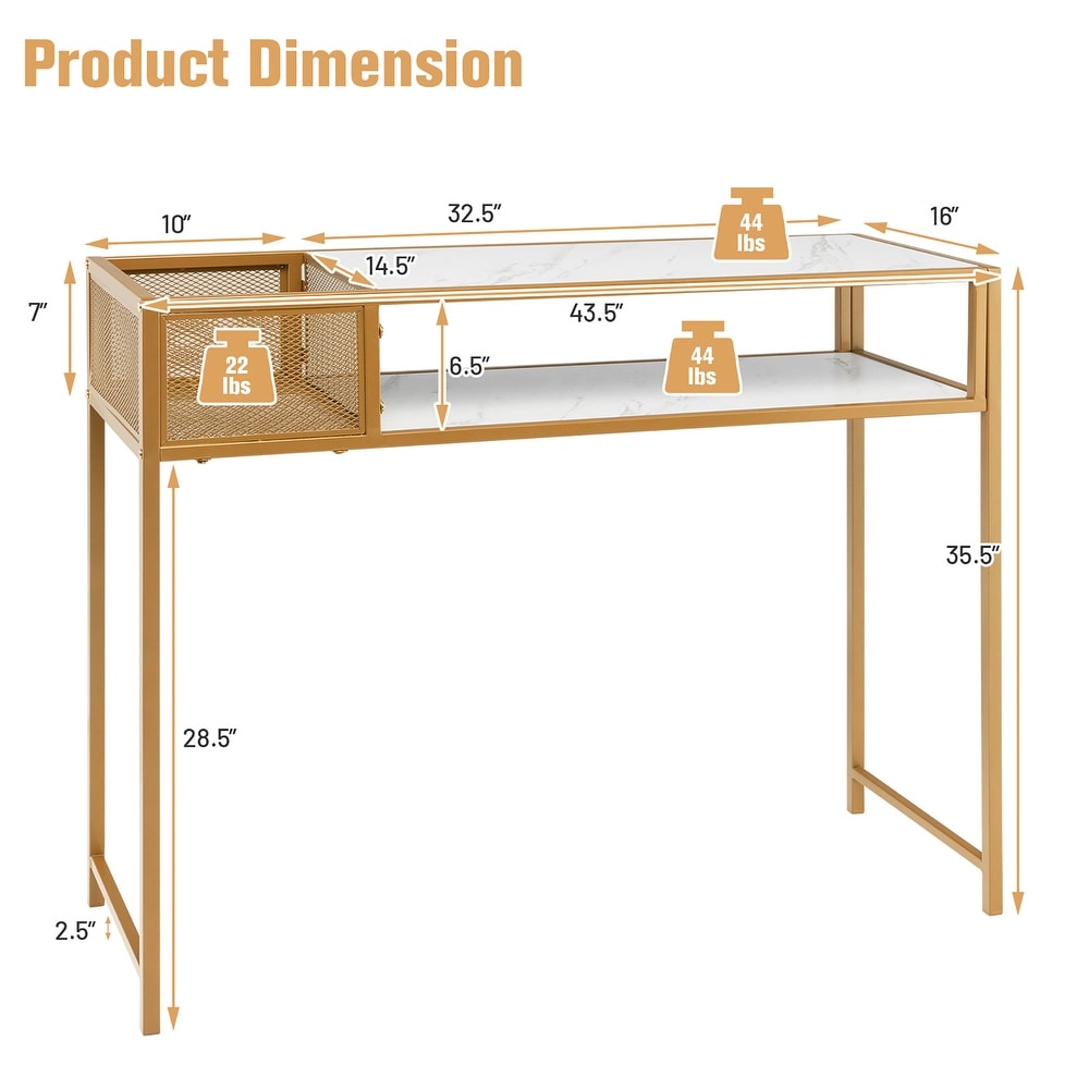 Costway Console Entryway Table Long Couch Side Table Narrow for