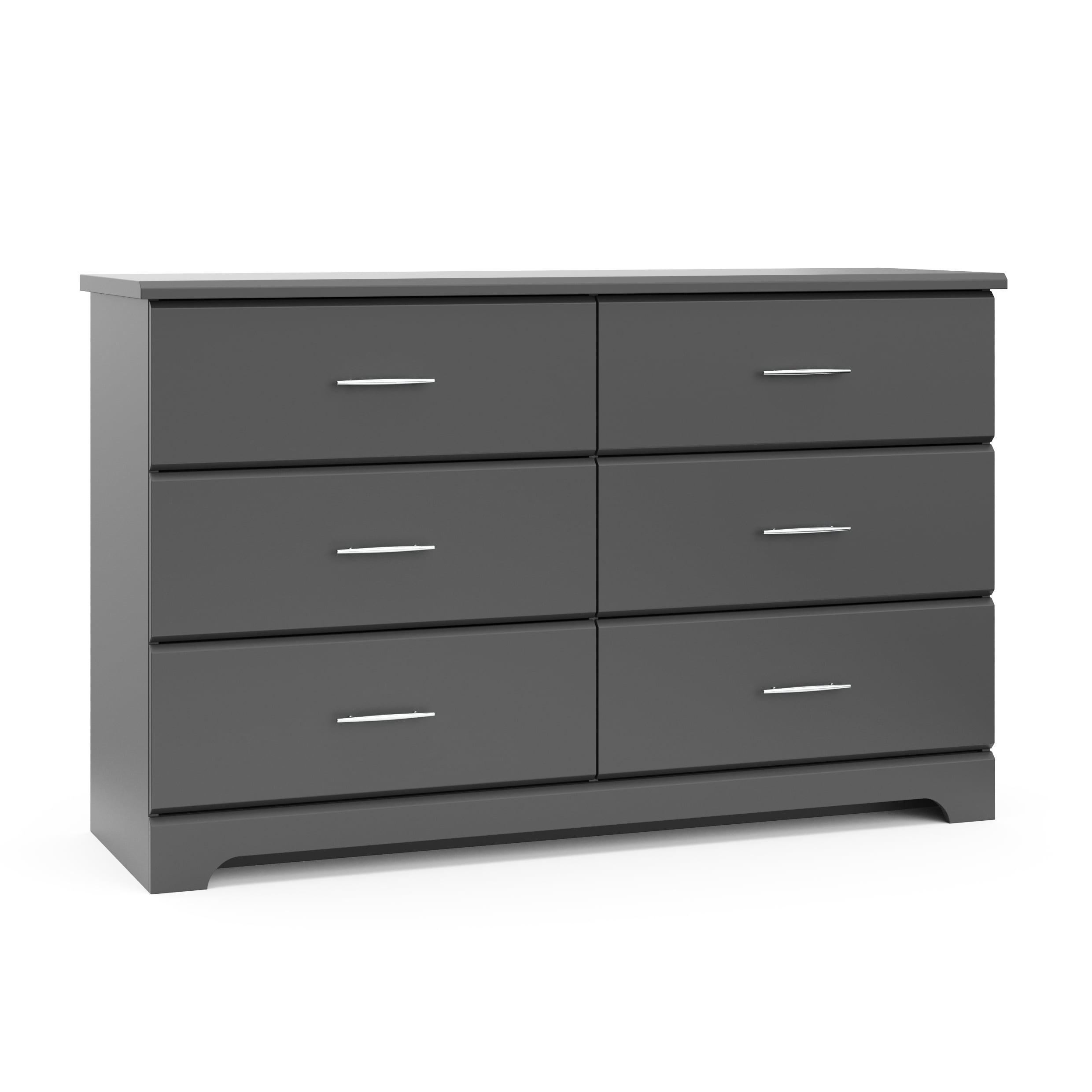 Storkcraft Brookside 6 Drawer Modern Double Dresser Gray