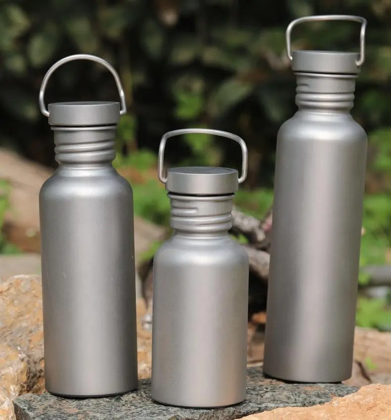 Polar Everest Pure Titanium 500ml 600ml 750ml Water Bottle with Titanium Lid Outdoor Camping Cycling Hiking Tableware Drinkware