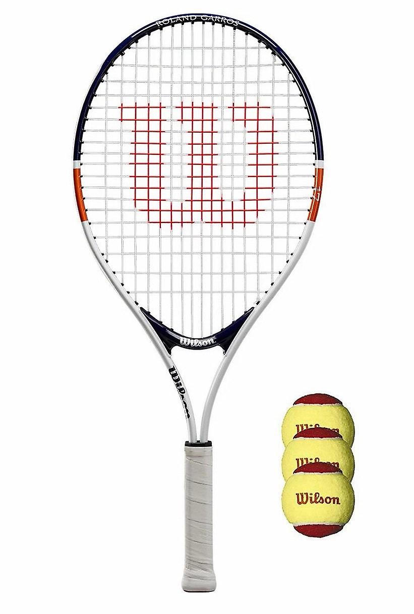 Wilson roland garros junior 17 tennis racket + cover + 3 beginner balls