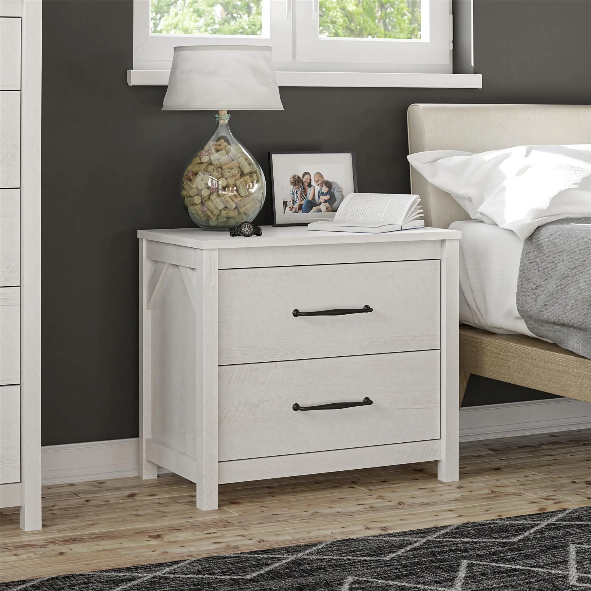 Augusta Ivory Oak 2 Drawer Nightstand