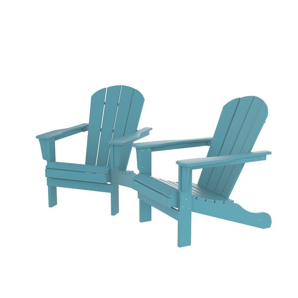 2 pcs Patio Chair Outdoor HDPE Adirondack Chair UV protectant