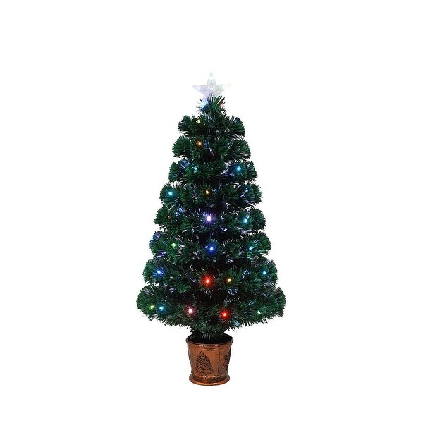 Prelit Optical Fiber Christmas Artificial Tree 4Piece Set