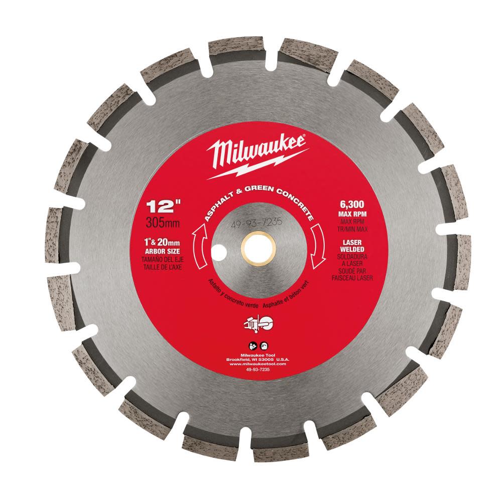 Milwaukee 12 in. Asphalt and Green Concrete Segmented 49-93-7235 from Milwaukee