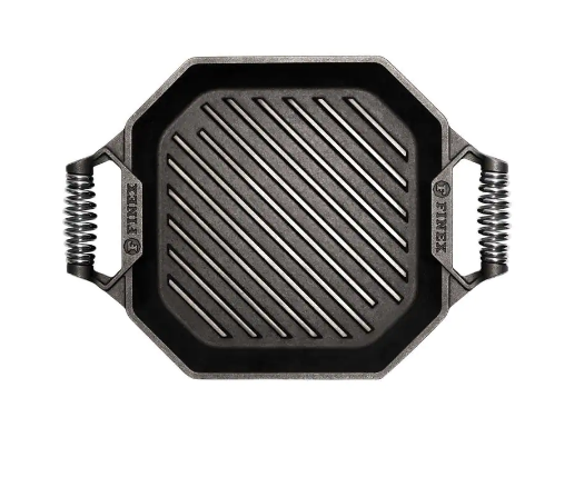 FINEX Cast Iron Collection 12 in. Cast Iron Grill Pan in Black