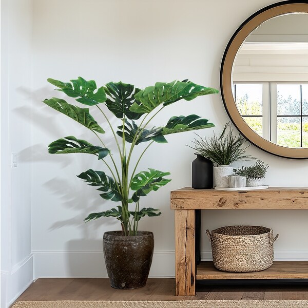 Philodendron Artificial Plant Tree In Round Pot