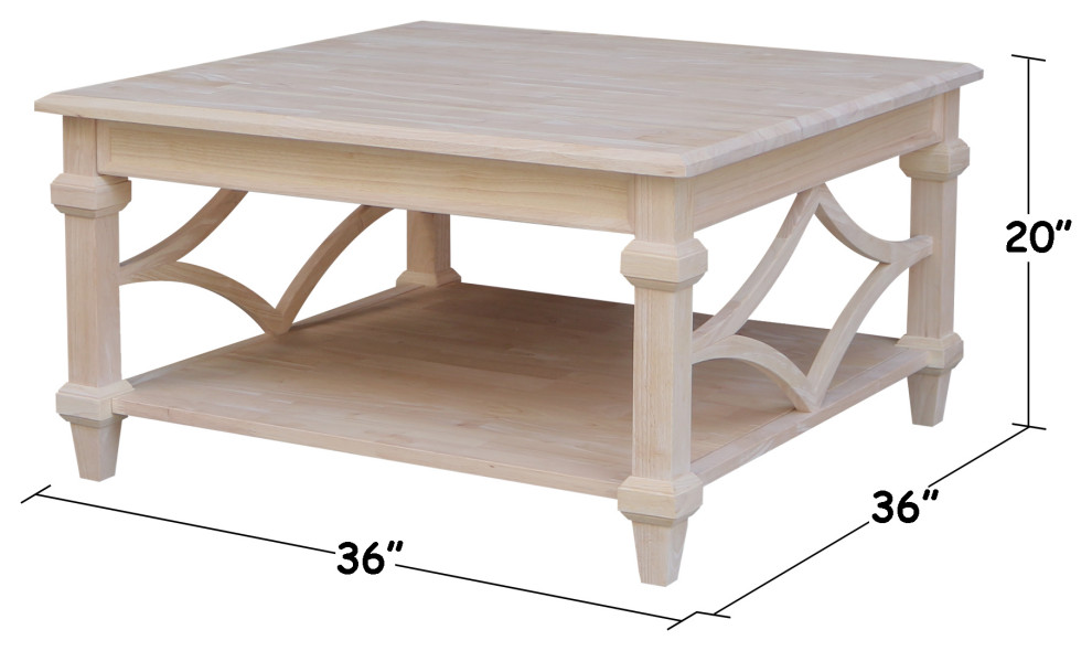 Josephine Square Coffee Table   Traditional   Coffee Tables   by International Concepts  Houzz