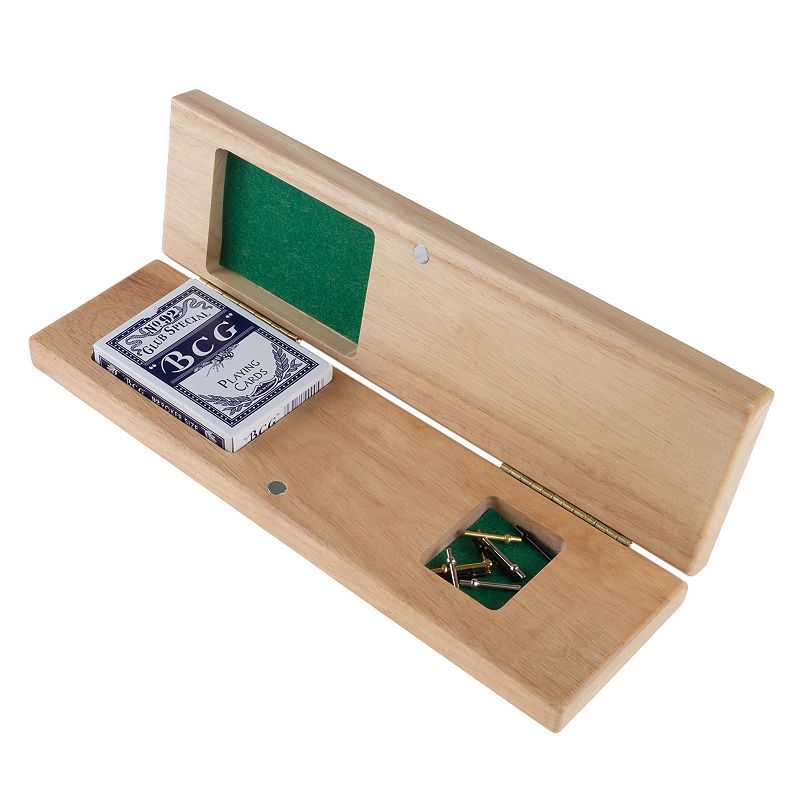 Hey! Play! Wood Cribbage Board Game Set