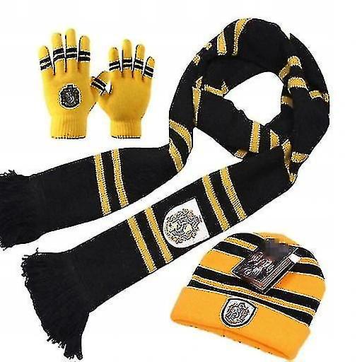 3 Pcs Harry Series Thick Scarf Hat Gloves