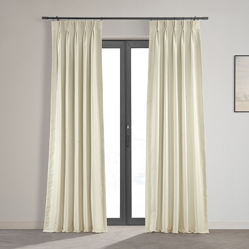 EFF 2-pack Blackout Vintage Textured Faux Dupioni Silk Pleated Window Curtains