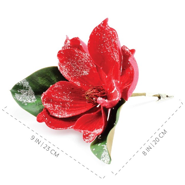 Magnolia Floral Picks， 3pk; Artificial Magnolia Greenery Flowers For Christmas And Seasonal Decor