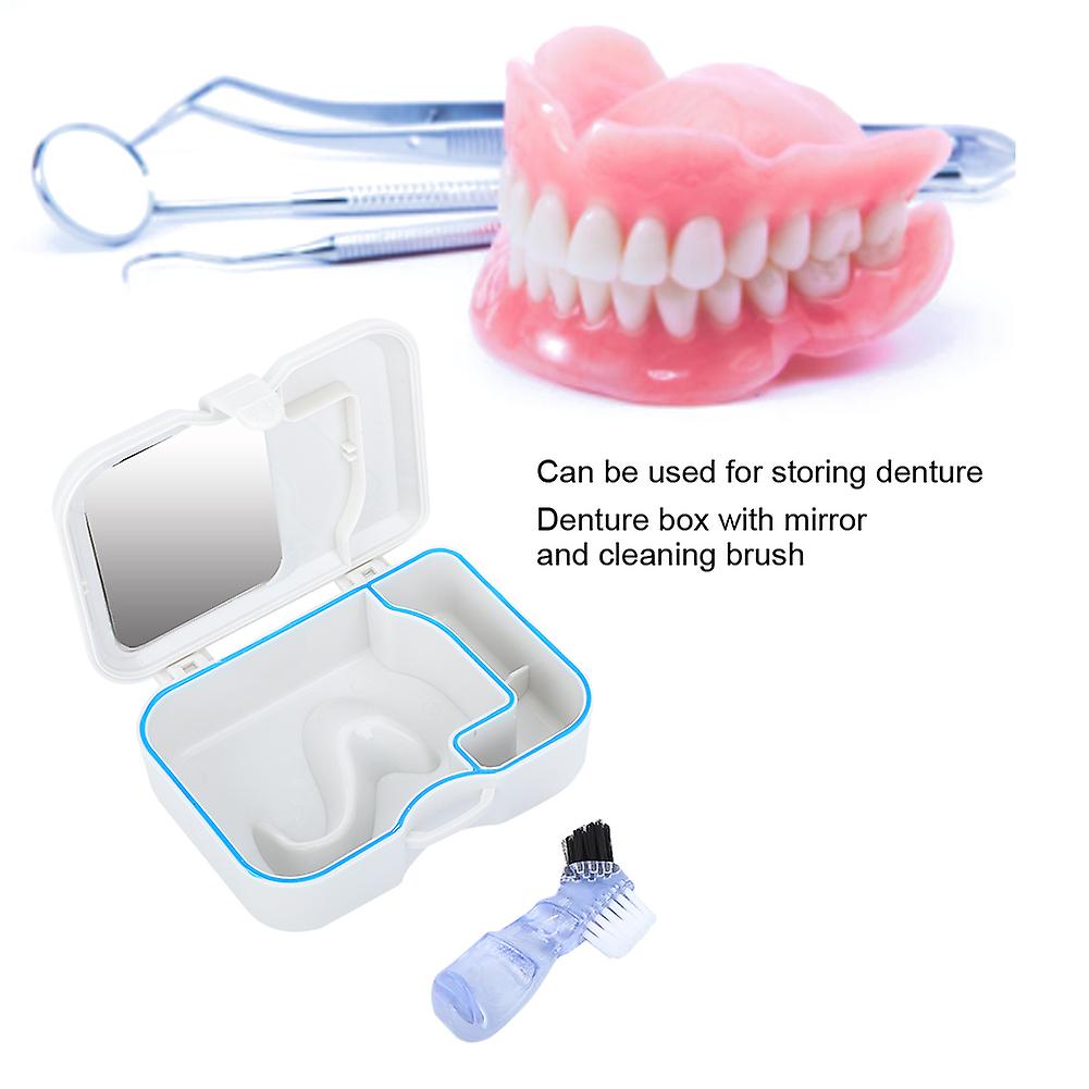 Denture Box Storage Case False Teeth Container Denture Storage Case With Mirror