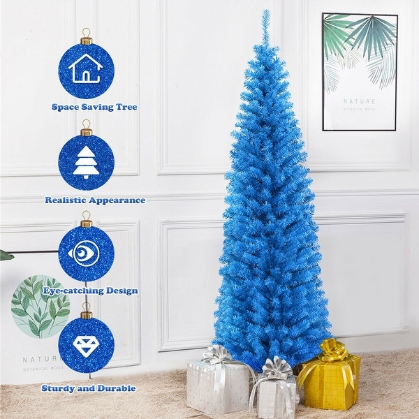 6 ft Unlit Pencil Slim Tree Artificial Christmas Tree