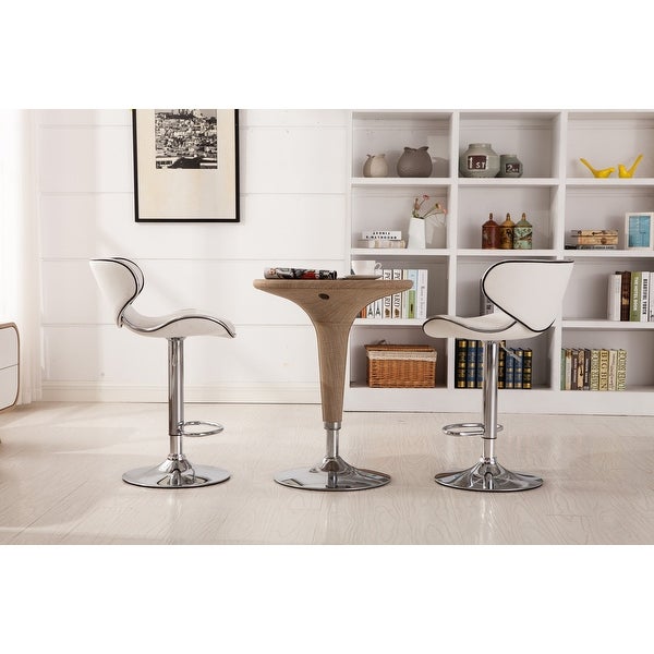 Roundhill Furniture Masaccio Leatherette Airlift Adjustable Swivel Barstool (Set of 2)