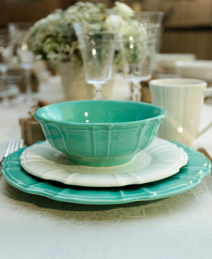 Euro Ceramica Chloe Turquoise Dinnerware Collection