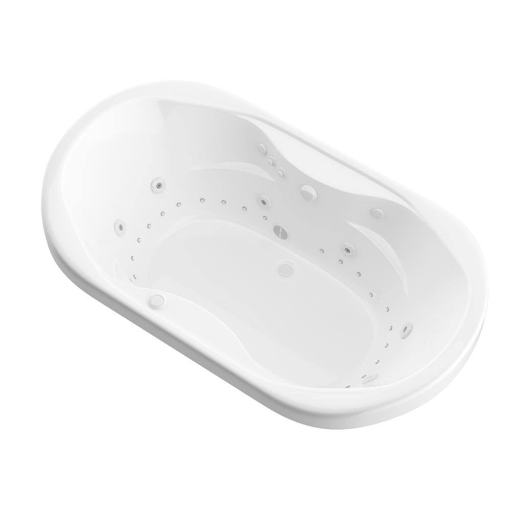 Universal Tubs Ruby Waterfall 5.9 ft. Rectangular Drop-in Whirlpool and Air Bath Tub in White HD4170IFDL