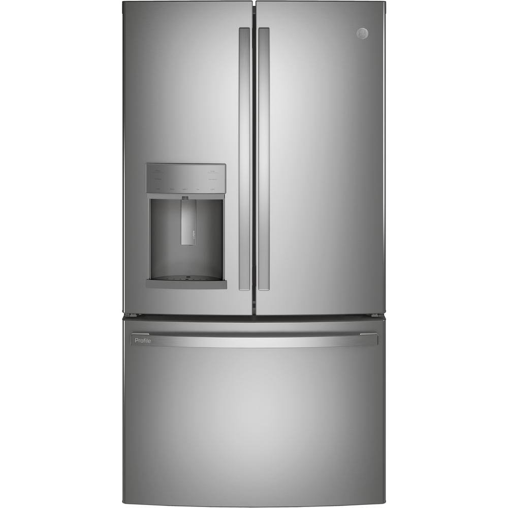 GE Profile 27.7 cu. ft. French Door Refrigerator with Autofill in Fingerprint Resistant Stainless Steel ENERGY STAR PFE28KYNFS