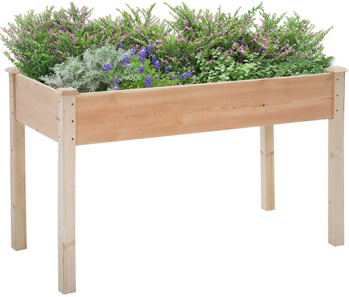 Garden Raise Bed Elevated Garden Bed Wood Planter Box Kit For Vegetable Flower Outdoor Yard Wooden Garden Box With Legs Patio Raise Bed Gardening Planter Box