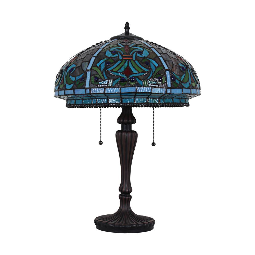 CHLOE Doloris -Style Victorian Stained Glass Table Lamp 17" Width