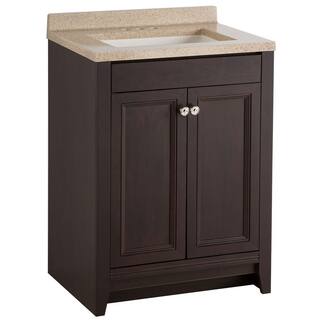 Glacier Bay Delridge 24.5 in. W x 18.8 in. D x 35.4 in. H Freestanding Bath Vanity in Chocolate with Caramel Cultured Marble Top MVC24P2-CH