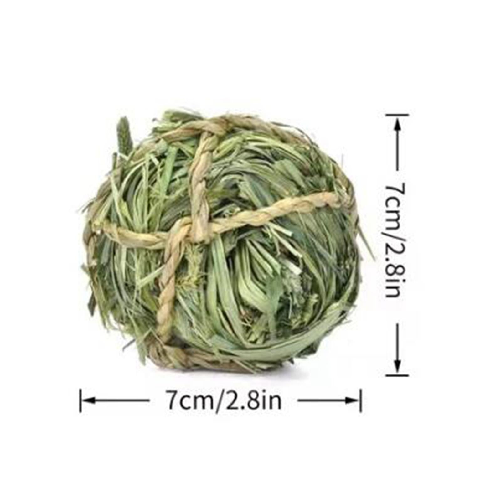 Small Animal Chew Toy Rolling Activity Play Balls Bunny Treat Ball Grass Ball Pet Cage Accessories for Rabbits Chinchilla Grinding Gnawing Biting