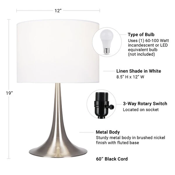 Brushed Nickel Fluted Table Lamp