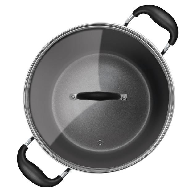 Starfrit 12 in Covered Fry Pan With Stainless Steel Handle Black