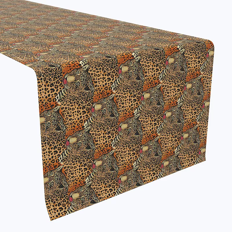 Table Runner， 100% Polyester， 14x108， Leopards