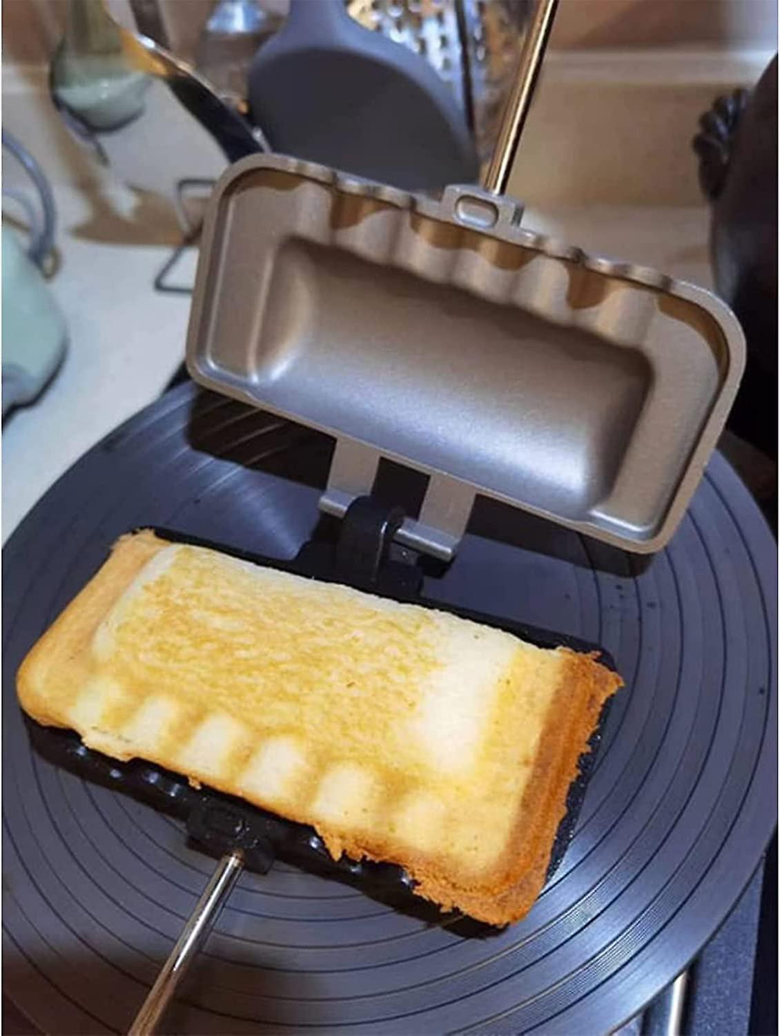 Double-sided Sandwich Baking Pan， Double Sided Frying Pan Non-stick Flip Folding Frying Pan， Removable Sandwich Baking Tray Kitchen Double Sided Skill