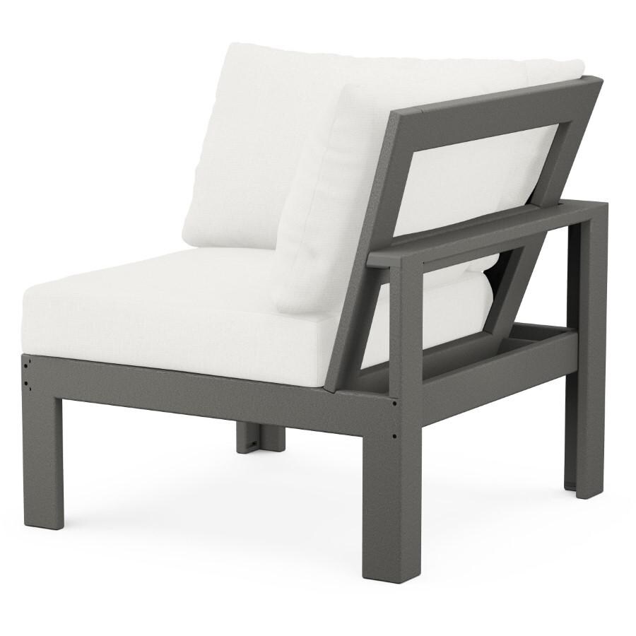 POLYWOOD Modular Corner Chair in Slate Grey / Natural Linen