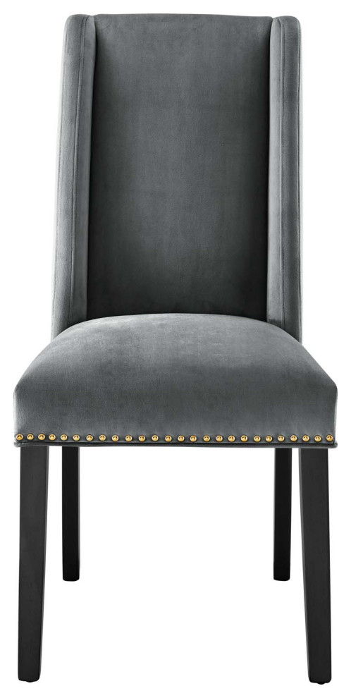 Dining Chair  Nailhead  Set of 2  Black  Velvet  Modern  Bistro Hospitality   Transitional   Dining Chairs   by House Bound  Houzz