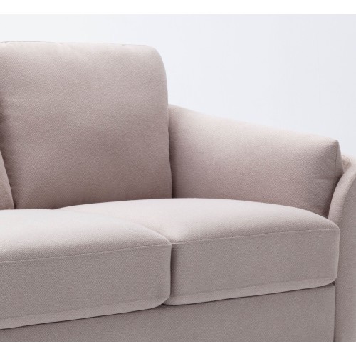 Contemporary 1pc Loveseat Beige Color with Gold Me...