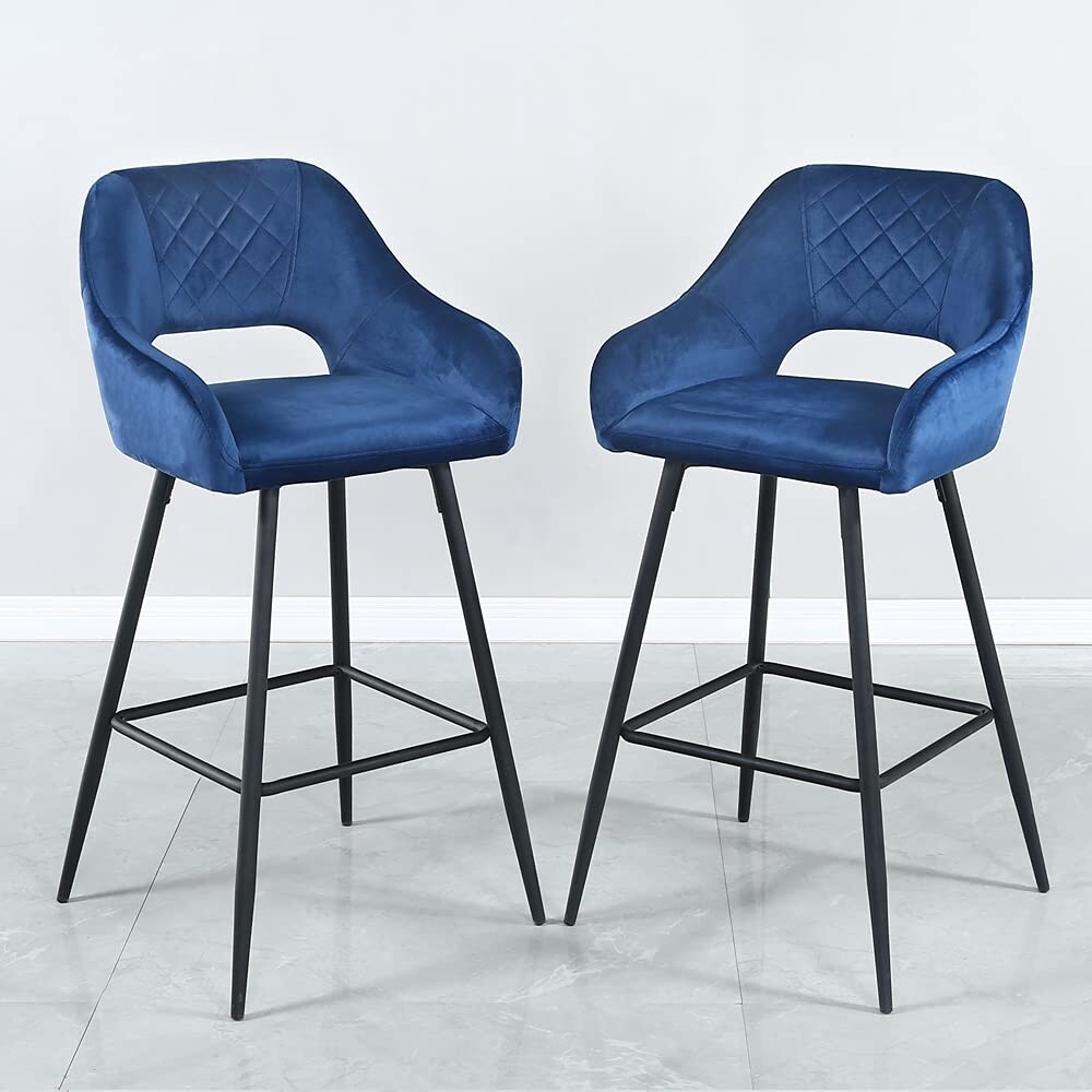 Sicotas Modern Bar Chairs High Dining Chairs (Set of 2) - N/A