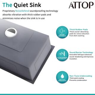 Attop Brushed 20-Gauge Stainless Steel 30 in. Single Bowl Undermount Scratch-Resistant Nano Kitchen Sink with Strainer NA301809R10-SL