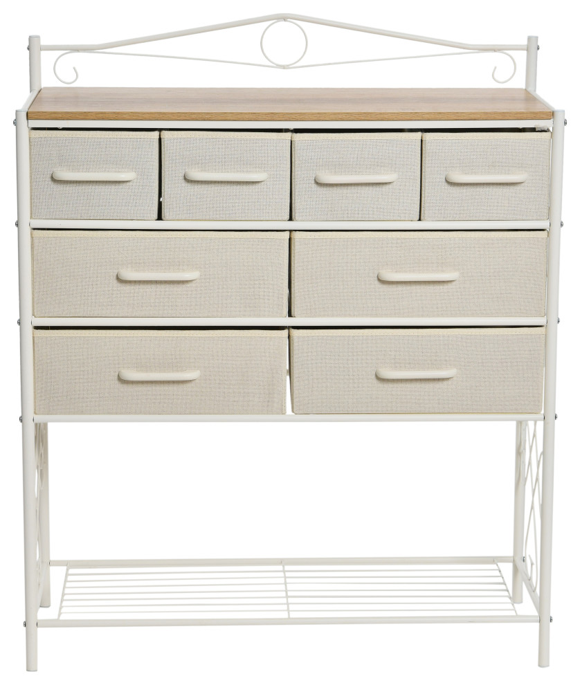 Dresser Table  8 White Drawers  Shoe Shelf White  Scandinavian White Top   Traditional   Dressers   by Household Essentials  Houzz