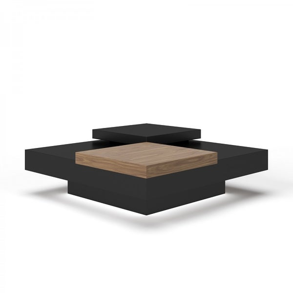 Modrest Ambry Modern Walnut and Flat Black Coffee Table