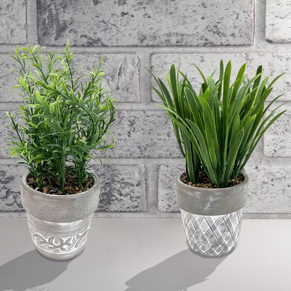 IH Casa Decor Artificial Plants In Ceramic Gray Pot Asstd