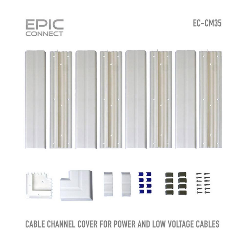 EPIC CONNECT TV Cable Management Organizer Raceway Wire Cover for AV and Power Cables EC-CM35