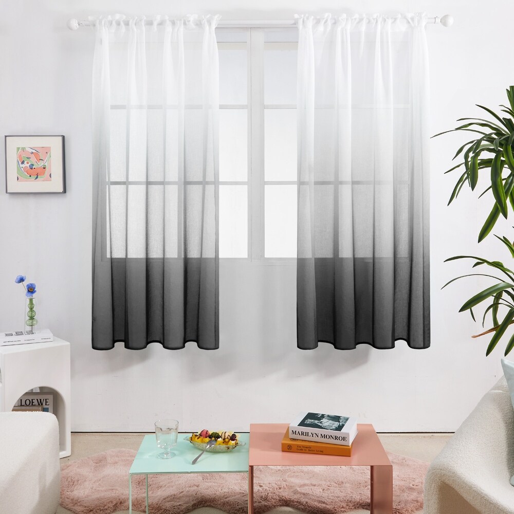 Deconovo Ombre Sheer Curtain Panel Pair(2 Panel)