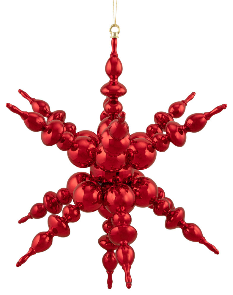 24 quotShiny Red 3D Sunburst Snowflake Commercial Christmas Ornament   Modern   Christmas Ornaments   by Northlight Seasonal  Houzz