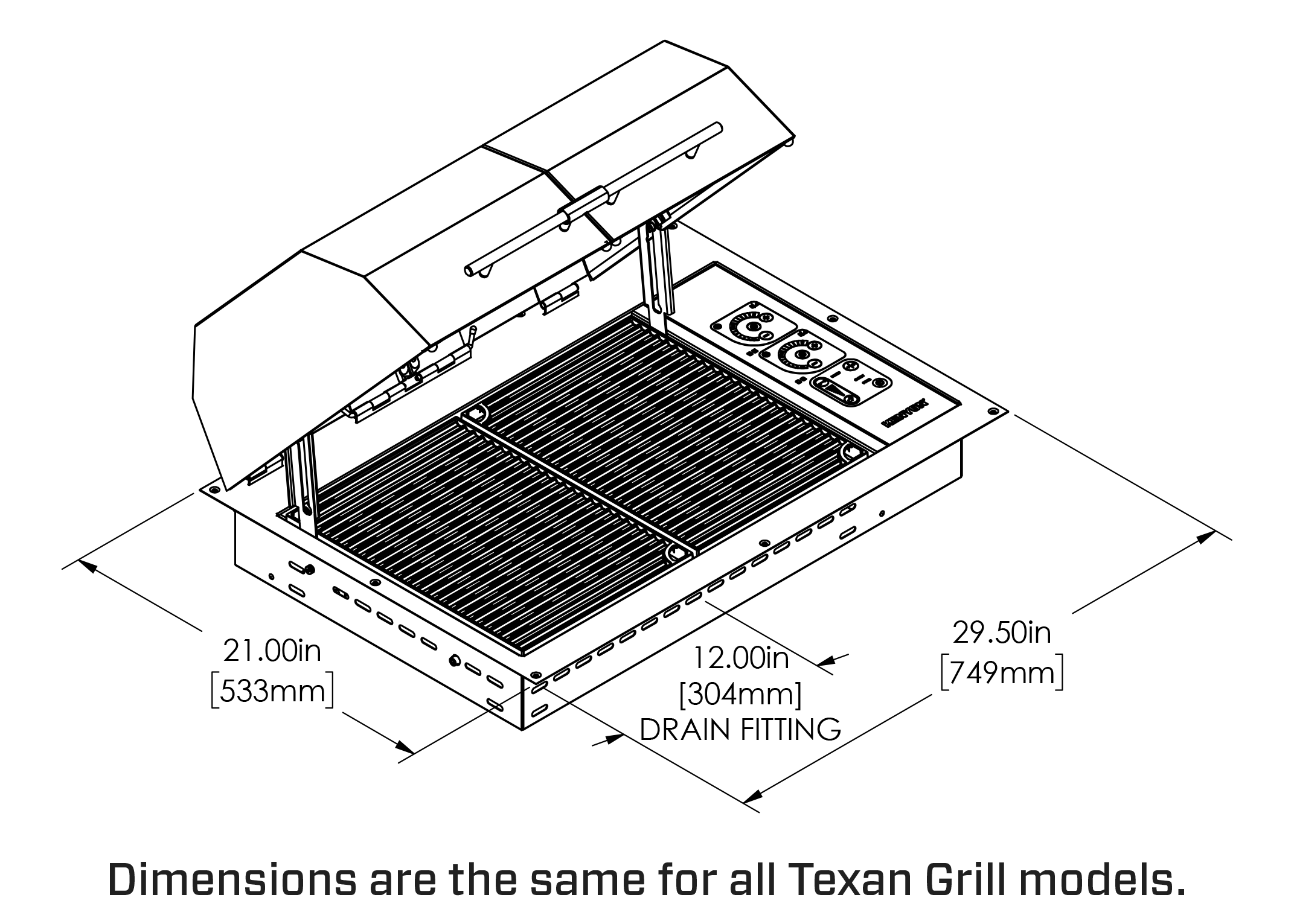 Kenyon B70425NH Texan Built-In Electric Grill W/Intelliken Control